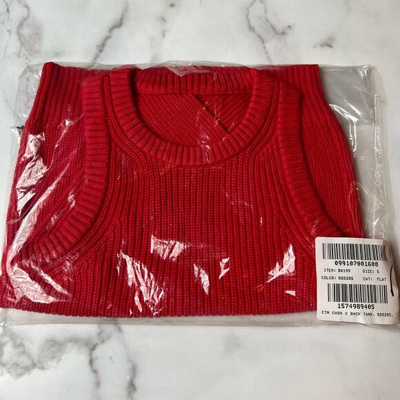 NWT J.CREW Crossback Sweater Tank Red Cotton Blend - Picture 5 of 6